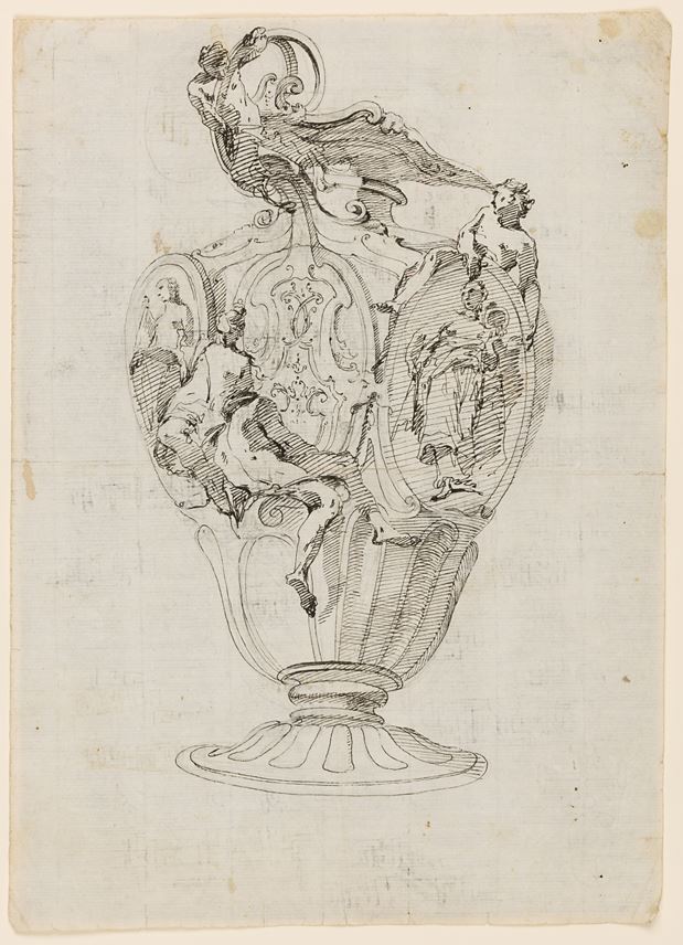 Giovanni Battista Tiepolo - Design for an Elaborate Vase with Allegorical Figures | MasterArt